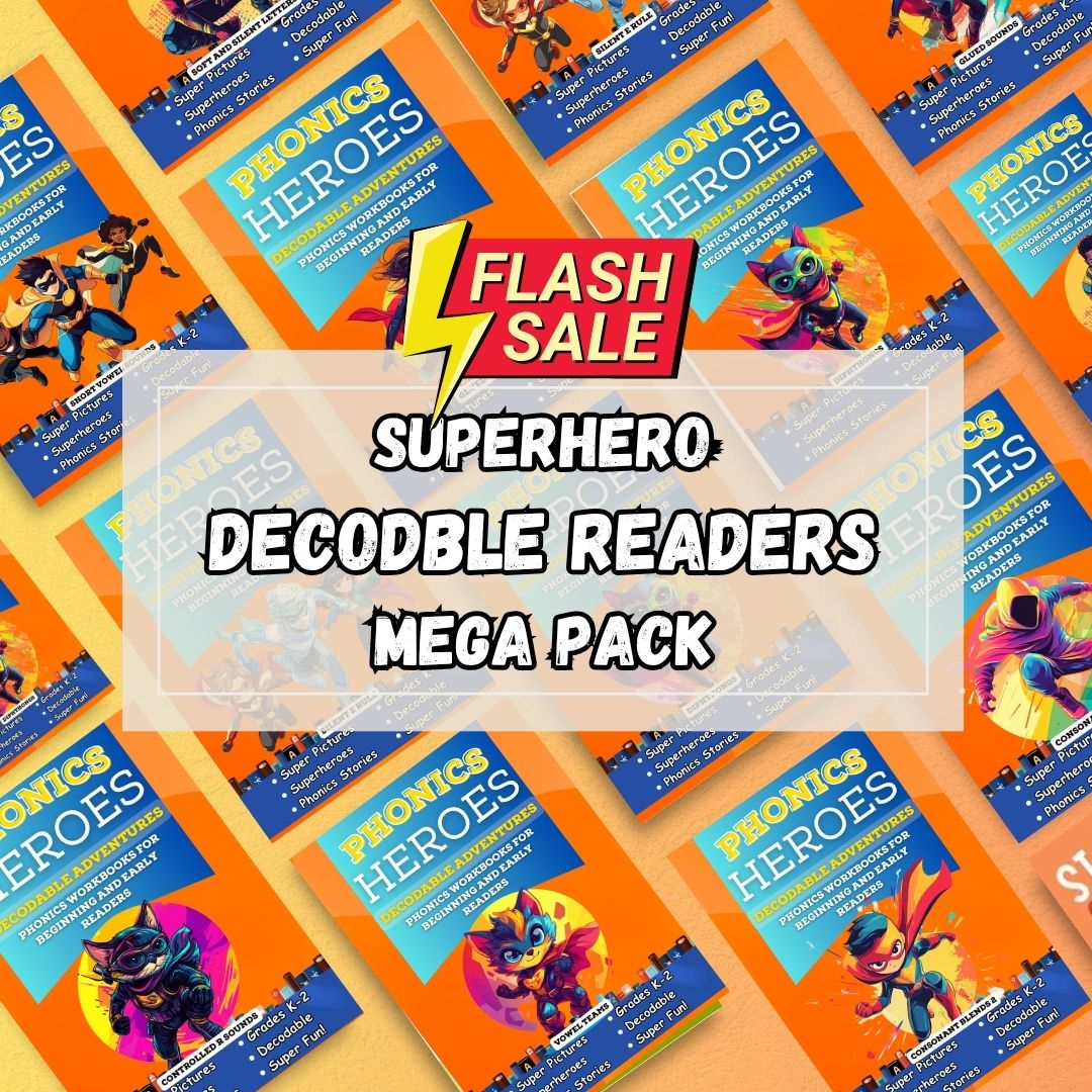 Superhero Decodables Workbook Bundle for K-5